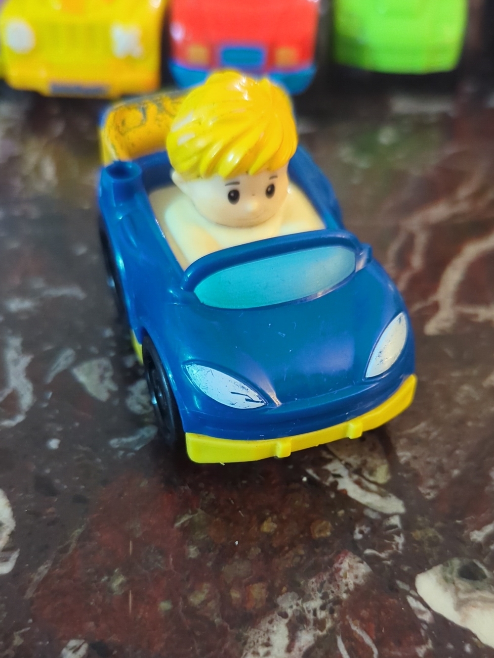 Little People - Blue Toy Convertible Car with Blonde Driver - Kids Toy